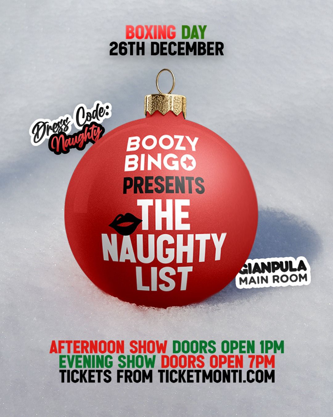 BOOZY BINGO pres. The Naughty List BOXING DAY Tickets